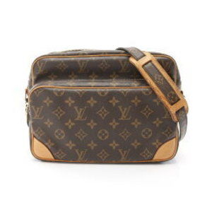 Louis Vuitton Nile Shoulder Bag Leather Monogram Brown